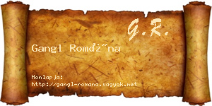 Gangl Romána névjegykártya